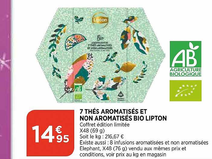 7 thés aromatisés et non aromatisés bio lipton