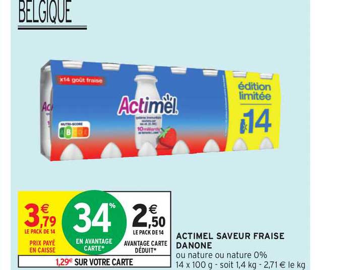 Actimel Saveur Fraise Danone