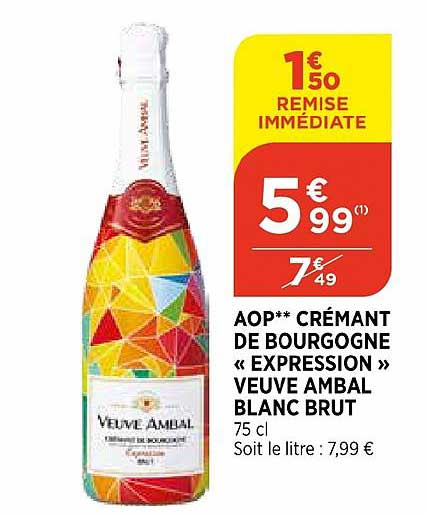 aop crémant de bourgogne expression veuve ambal blanc brut
