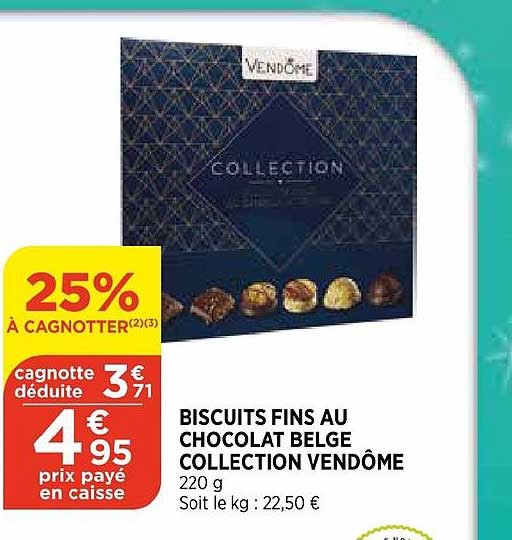 biscuits fins au chocolat belge collection vendôme