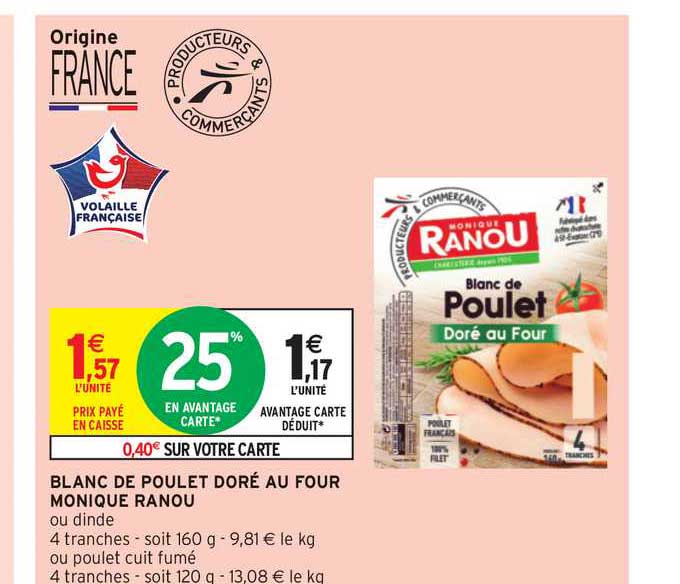 blanc de poulet doré au four monique ranou