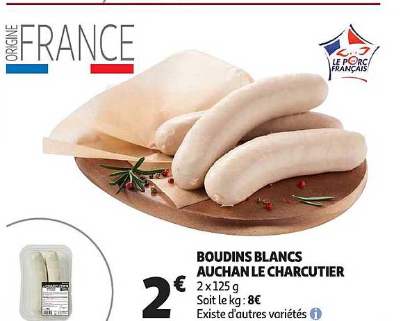 Boudins Blancs Auchan Le Charcutier