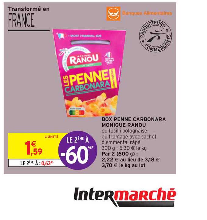 Box Penne Carbonara Monique Ranou Le 2ème à -60%