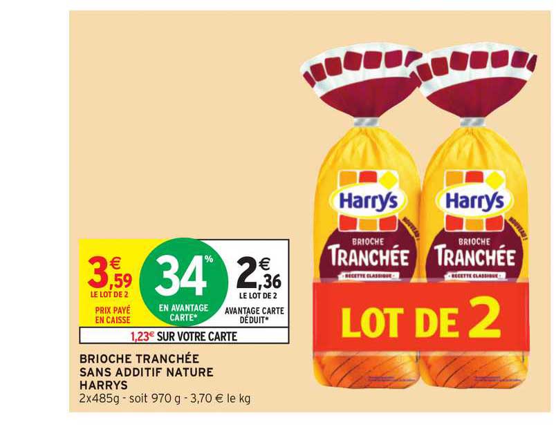 brioche tranchée sans additif nature harrys