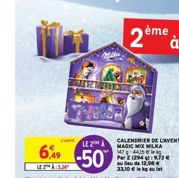 calendrier de l'avent magic mix milka