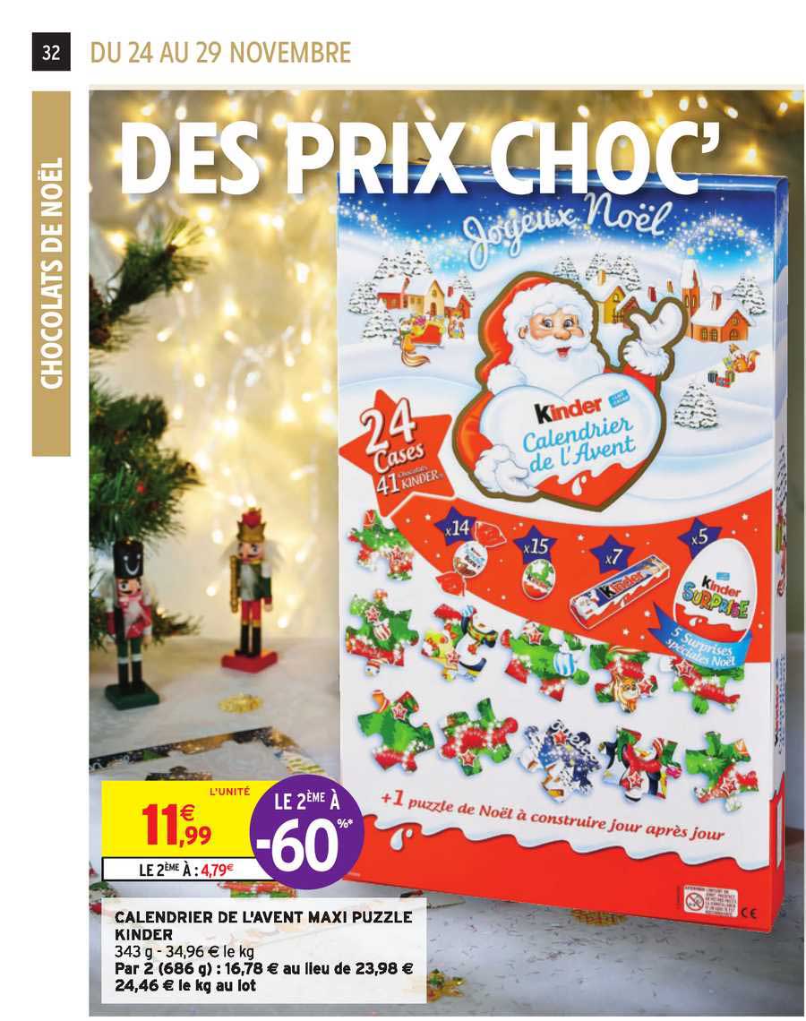 calendrier de l'avent maxi puzzle kinder