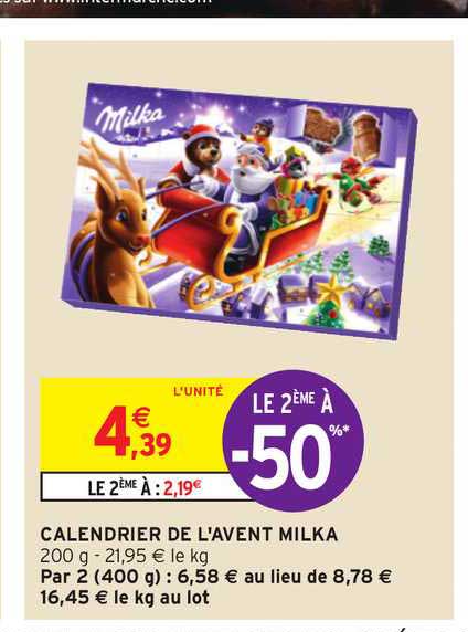 Calendrier De L'avent Milka Le 2ème à -50%