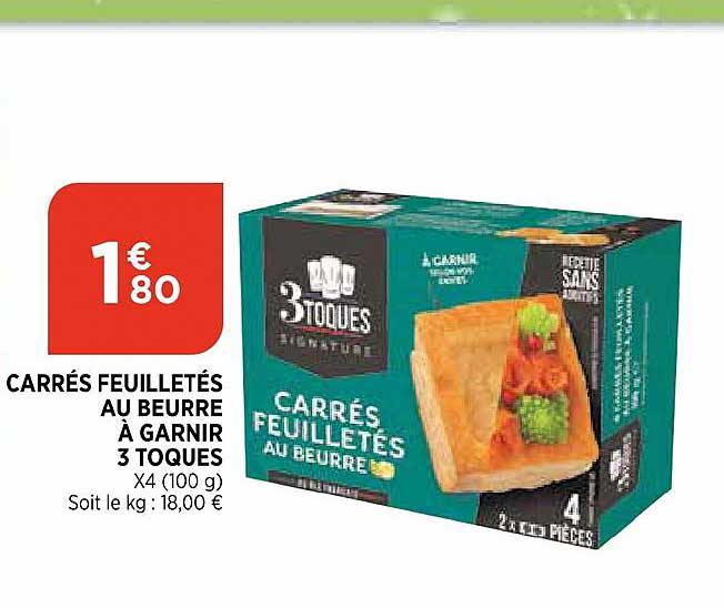 carrés feuilletés au beurre à garnier 3 toques