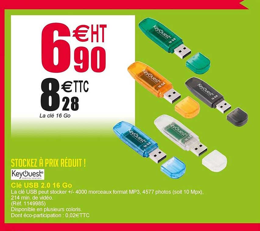 clé usb 2.0 16 go keyouest