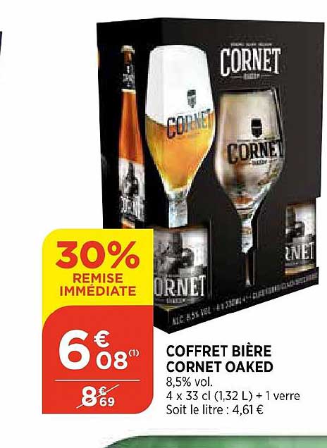 coffret bière cornet oaked 30% de remise immédiate