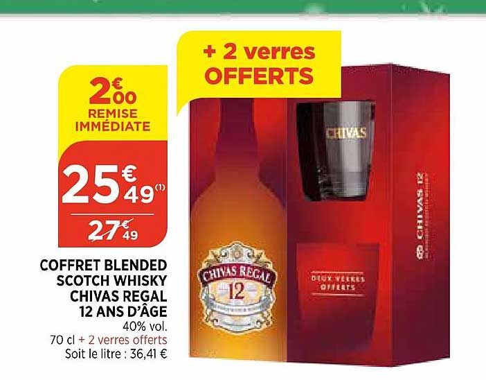 coffret blended scothc whiscky chivas regal 12 ans d'âge