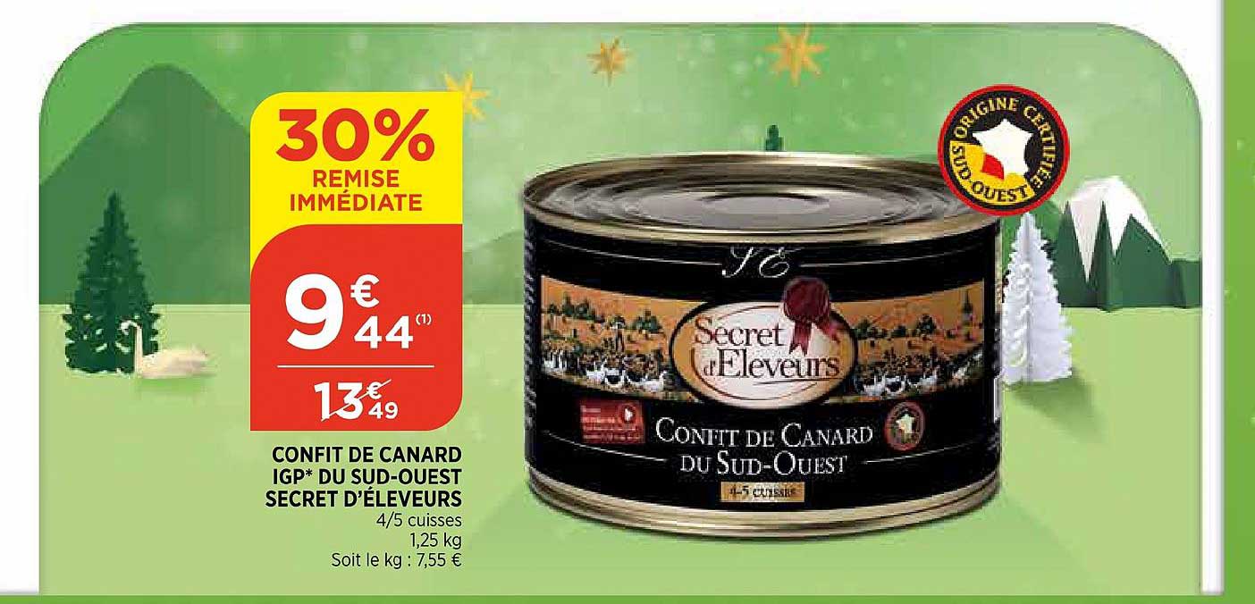 confit de canard igp du sud ouest secret d'éleveurs 30% de remise immédiate