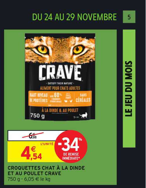 Croquettes Chat à La Dinde Et Au Poulet Crave -34% De Remise Immédiate
