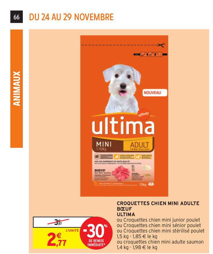 Croquettes Chien Mini Adulte Bœuf Ultima
