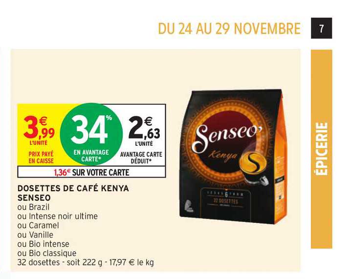 dosettes de café kenya senseo