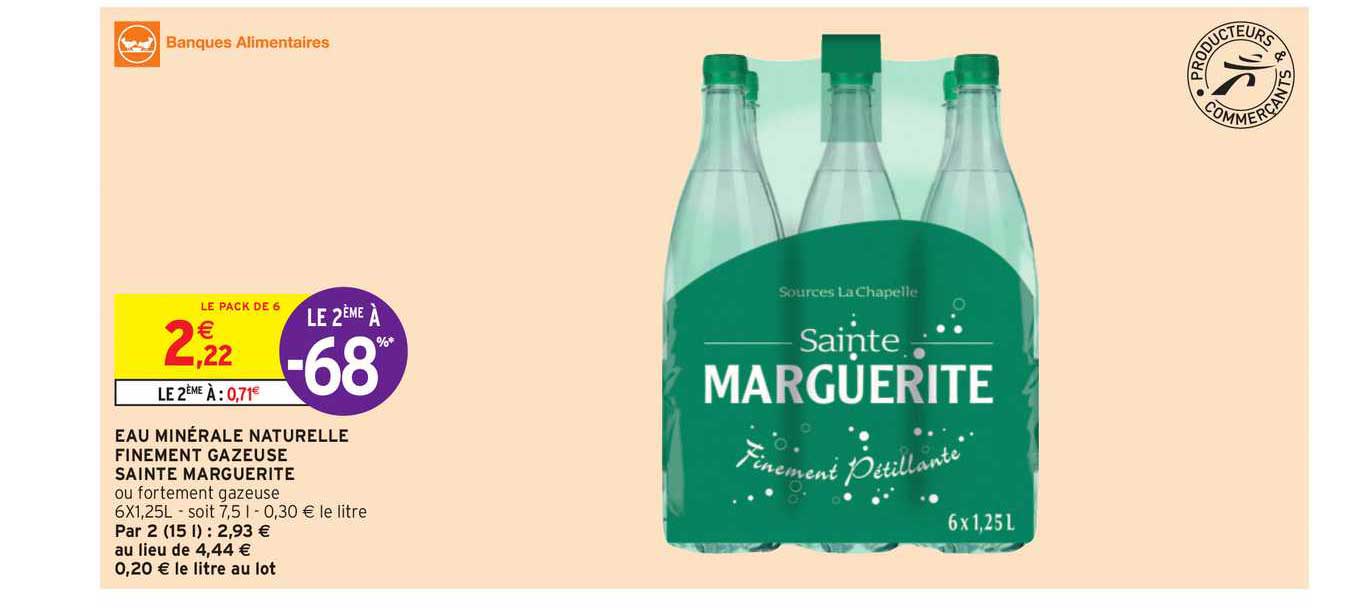 eau minérale naturelle finement gazeuse sainte marguerite