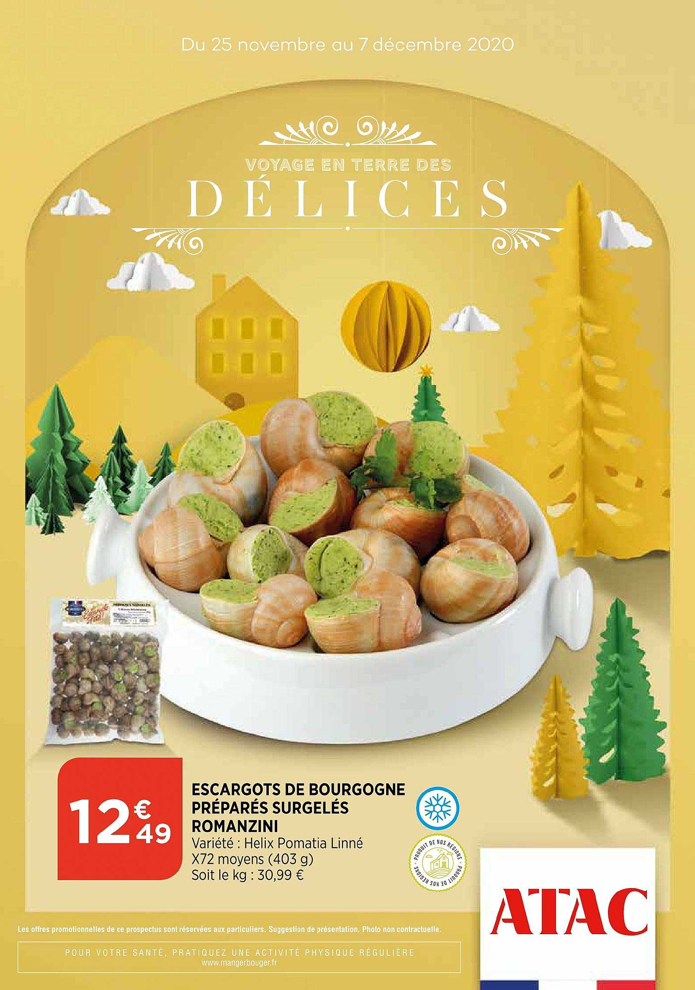 escargots de bourgogne préparés surgelés romanzini
