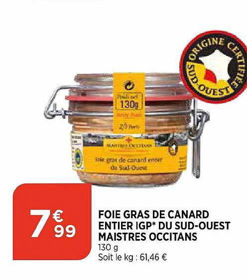foie gras de canard entier igp du sud ouest maistres occitans