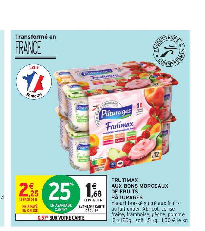 frutimax aux bons morceaux de fruits pâturages