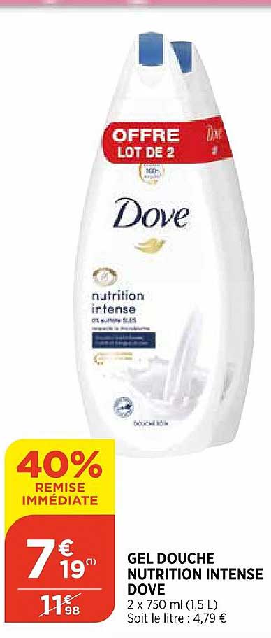 Gel Douche Nutrition Intense Dove 40% De Remise Immédiate