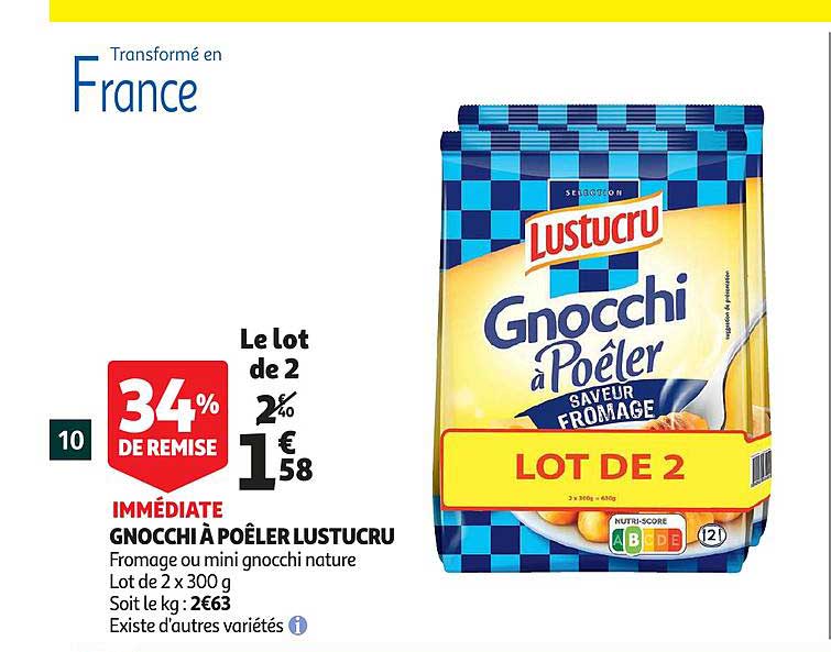 Gnocchi à Poêler Lustucru 34% De Remise Immédiate