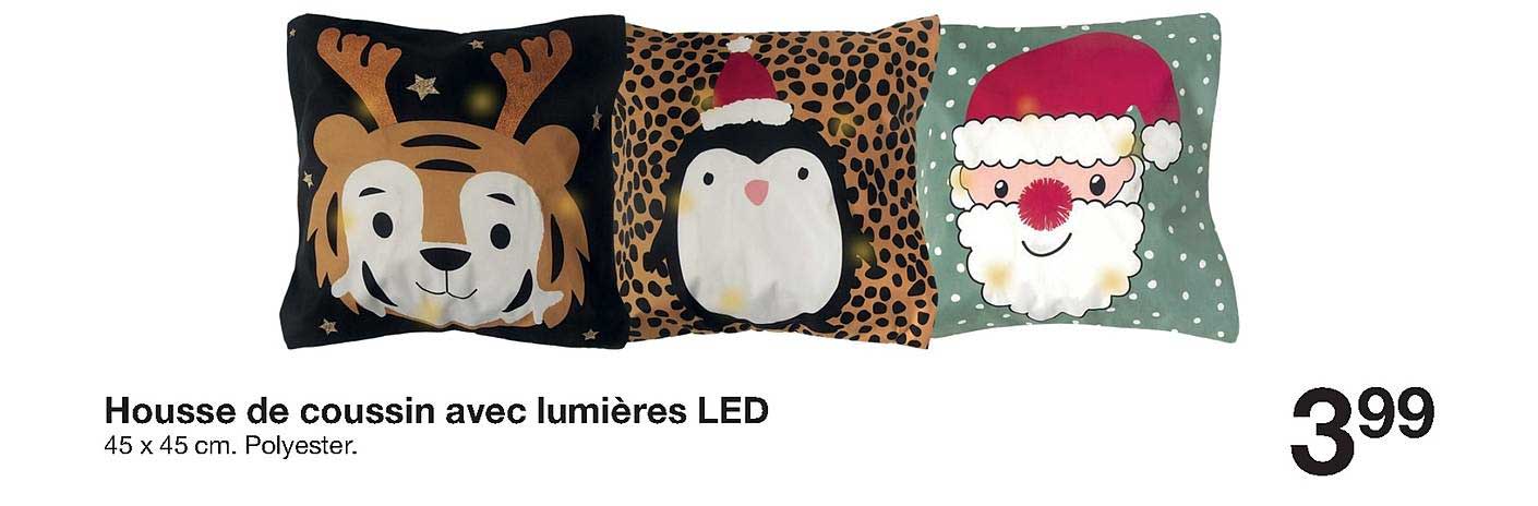 housse de coussin avec lumières led