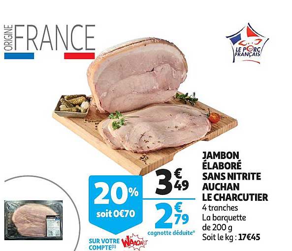 jambon élaboré sans nitrite auchan le charcutier