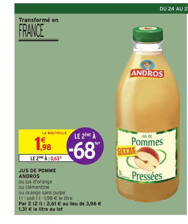 Jus De Pomme Andros Le 2ème à -68%