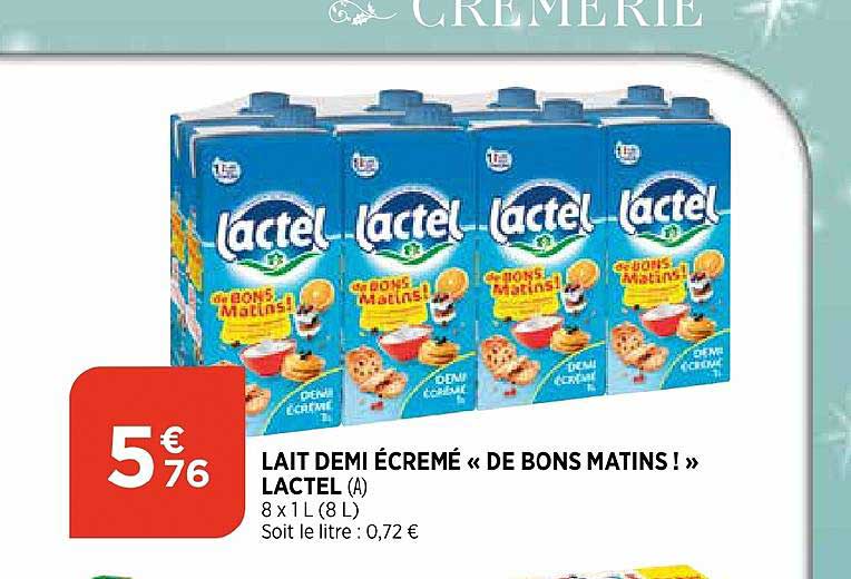 Lait Demi écremé De Bons Matins! Lactel