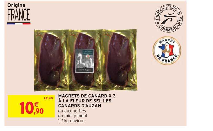 magrets de canard x 3 à la fleur de sel les canards d'auzan