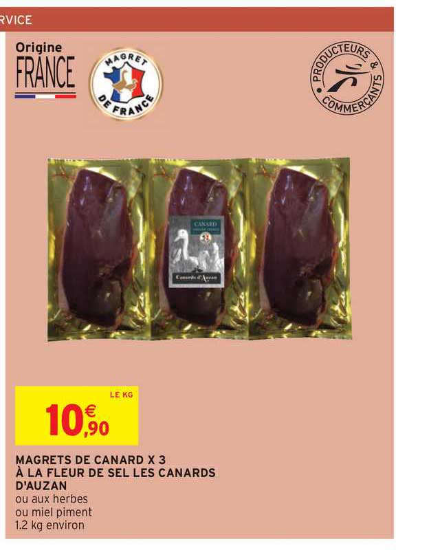magrets de canard x 3 à la fleur de sel les canards d'auzan