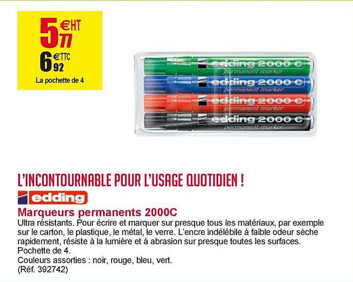 Marqueurs Permanents 2000c Edding