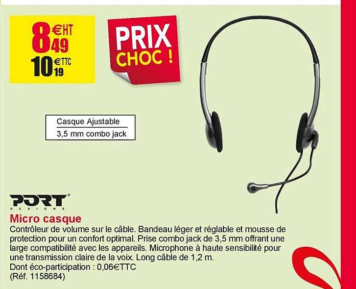 micro casque port