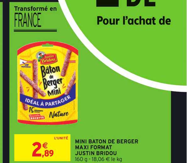 mini bâton de berger maxi format justin bridou