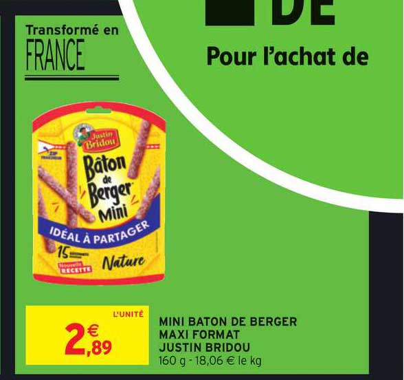 mini bâton de berger maxi format justin bridou