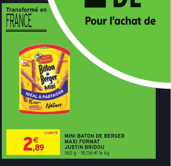 mini bâton de berger maxi format justin bridou