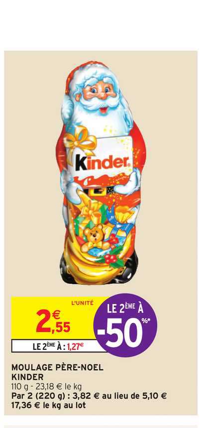 Moulage Père Noël Kinder Le 2ème à -50%