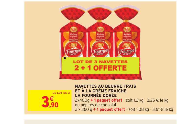 navettes au beurre frais et à la crème fraîche la fournée doré
