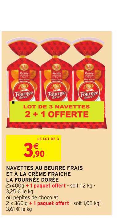 Navettes Au Beurre Frais Et à La Crème Fraîche La Fournée Dorée