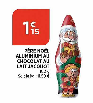 père noël aluminium au chocolat au lait jacquot