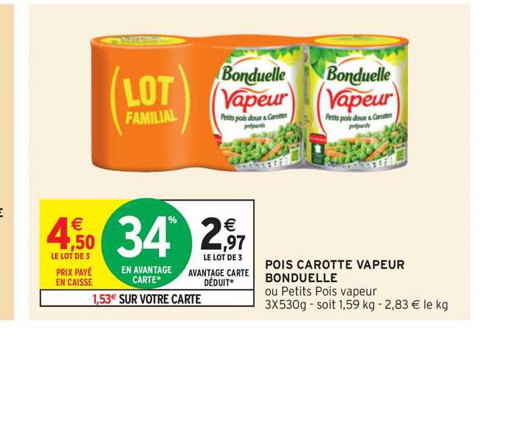Pois Carotte Vapeur Bonduelle
