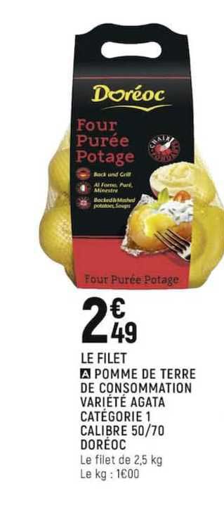 pomme de terre de consommation variété agata catégorie 1