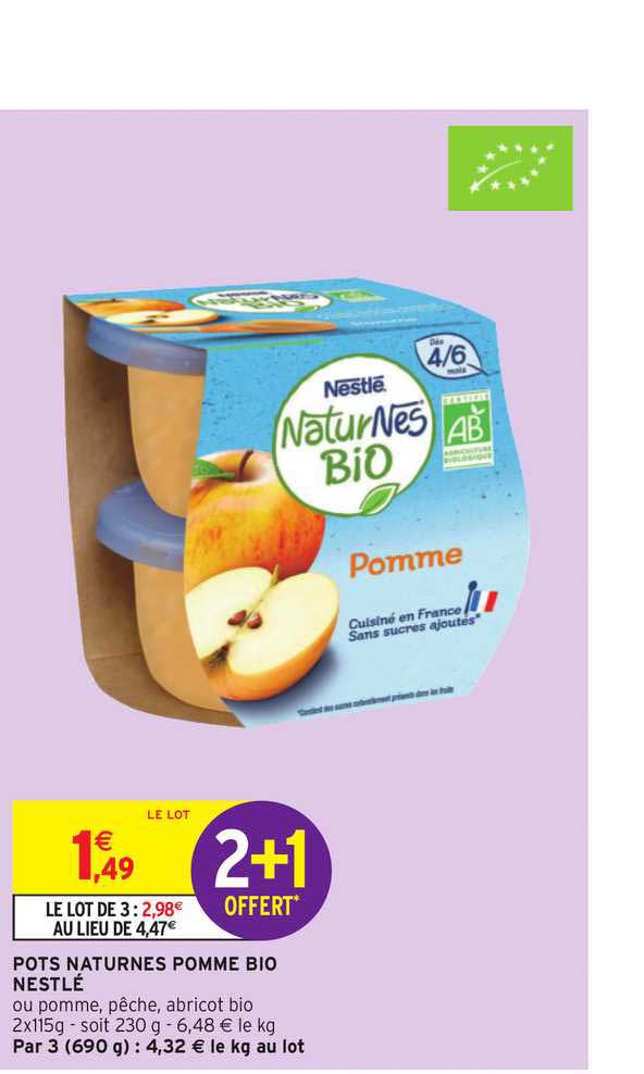 pots naturnes pomme bio nestlé