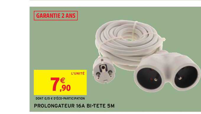 prolongateur 16a bi-tête 5m