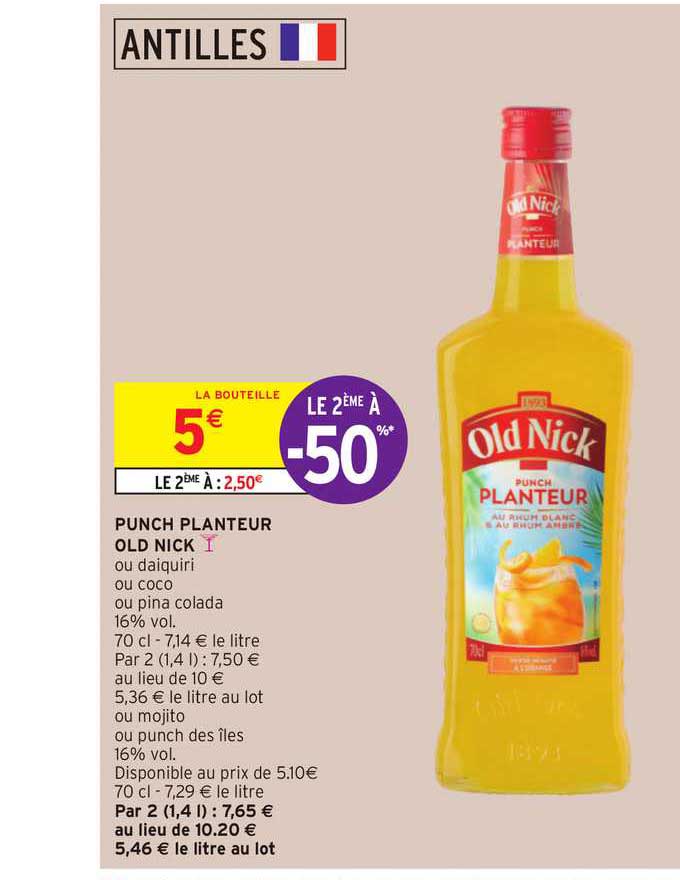 punch planteur old nick le 2ème à -50%