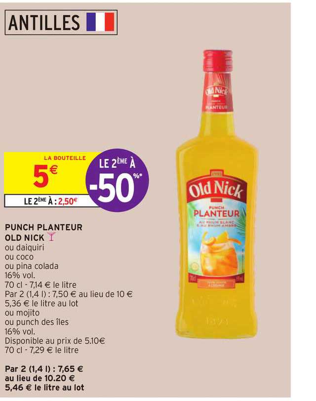 Punch Planteur Old Nick Le 2ème à -50%