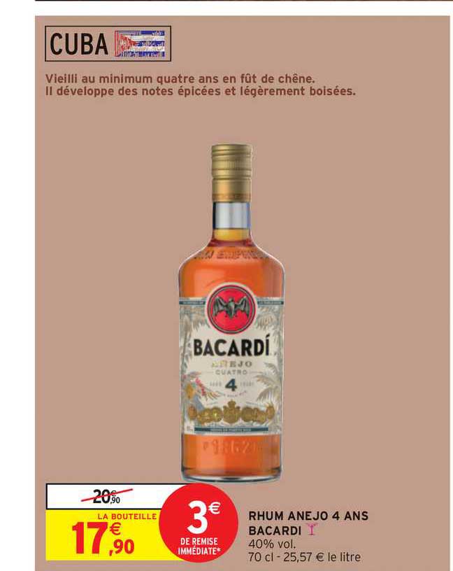 rhum anejo 4 ans bacardi