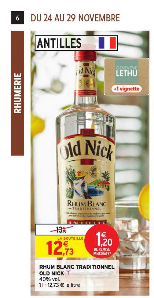 rhum blanc traditionnel old nick