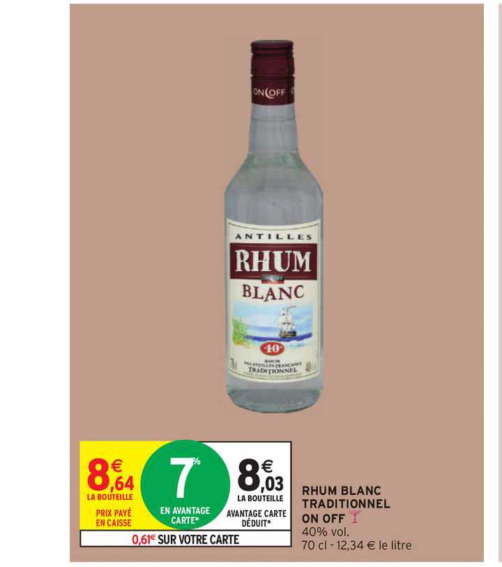 rhum blanc traditionnel on off