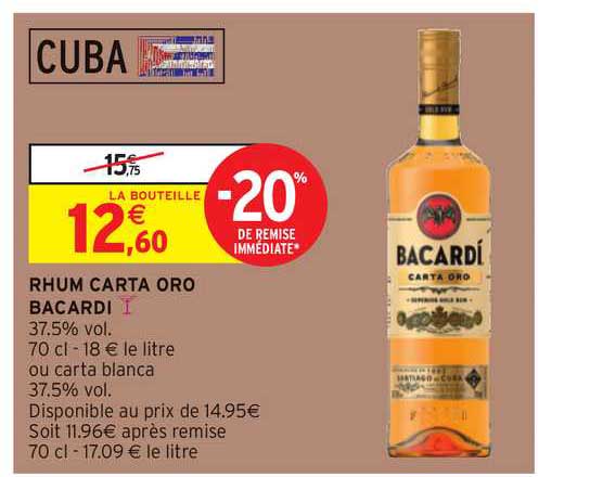 rhum carta oro bacardi